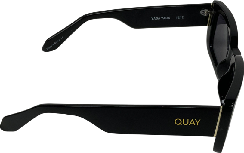 QUAY Black Yada Yada Thickframed Rectangular Sunglasses One Size