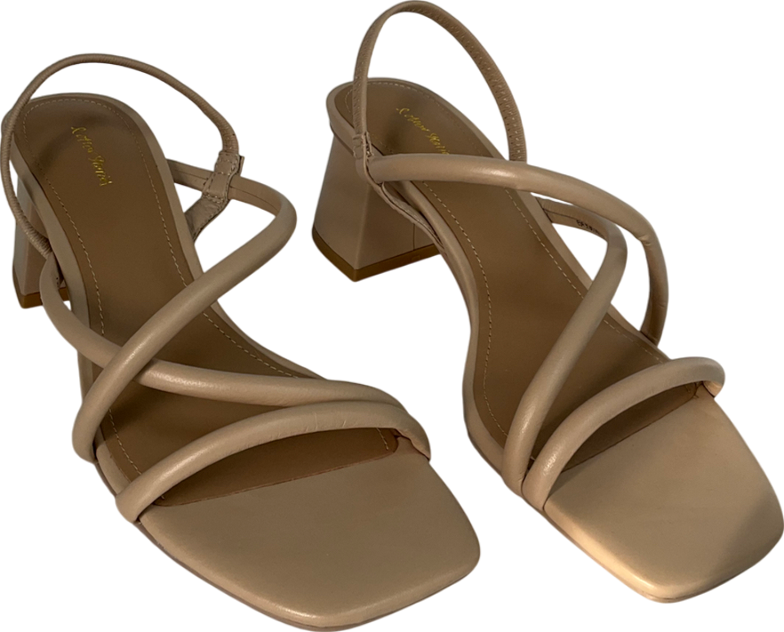 & Other Stories Beige Strappy Block Heel Sandals UK 3 EU 36 👠