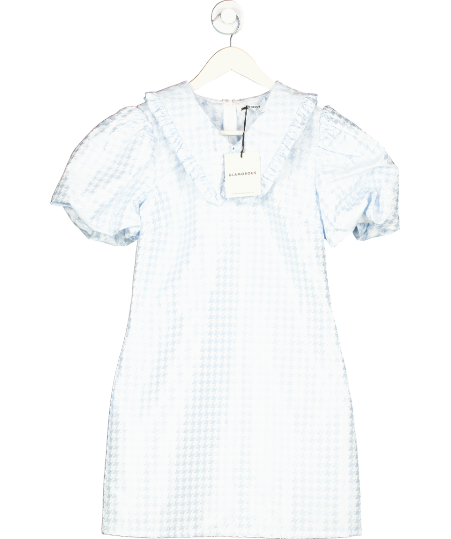 Glamorous Blue Ladies Houndstooth Dress UK 8