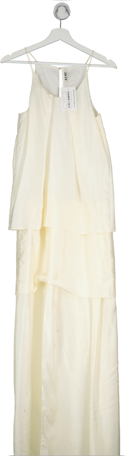 Acne Studios Cream Satya Long Silk Dress UK 6