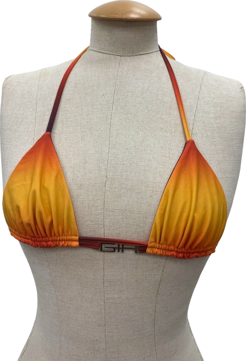Gia Orange Yellow Gradient Bikini Top UK XS