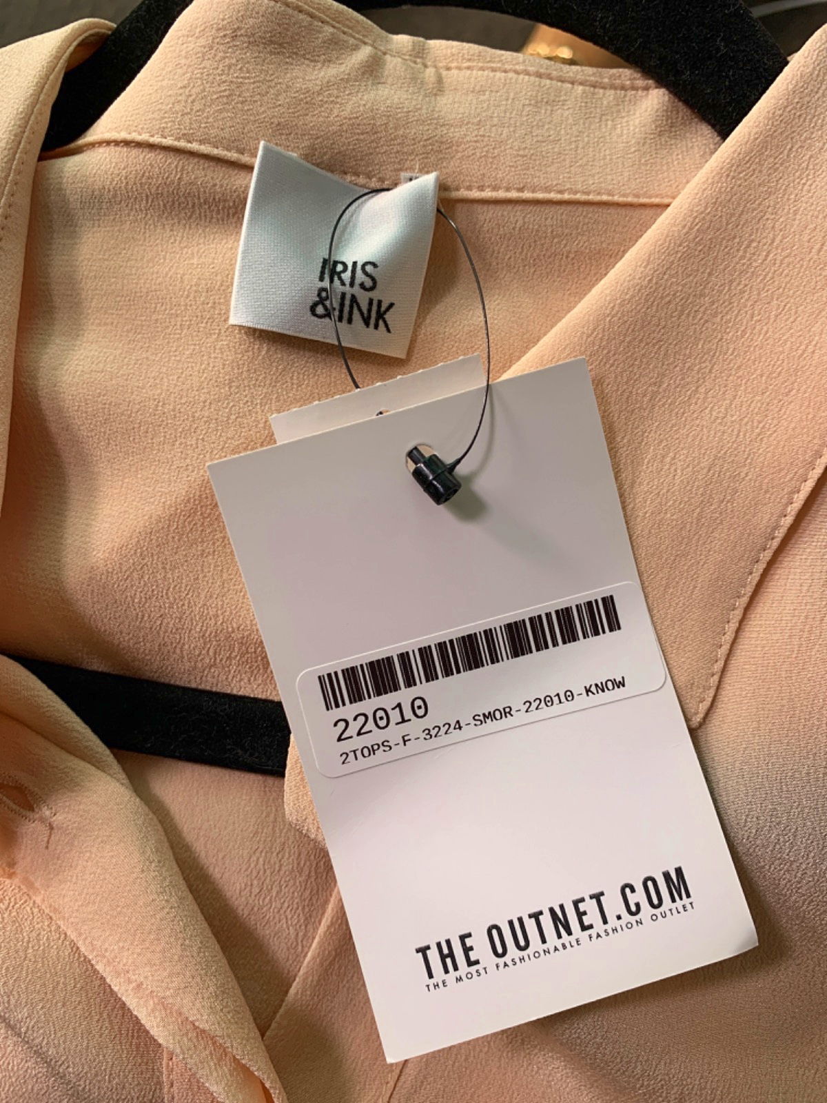 Iris & Ink Beige Silk Long Sleeve Blouse UK 10