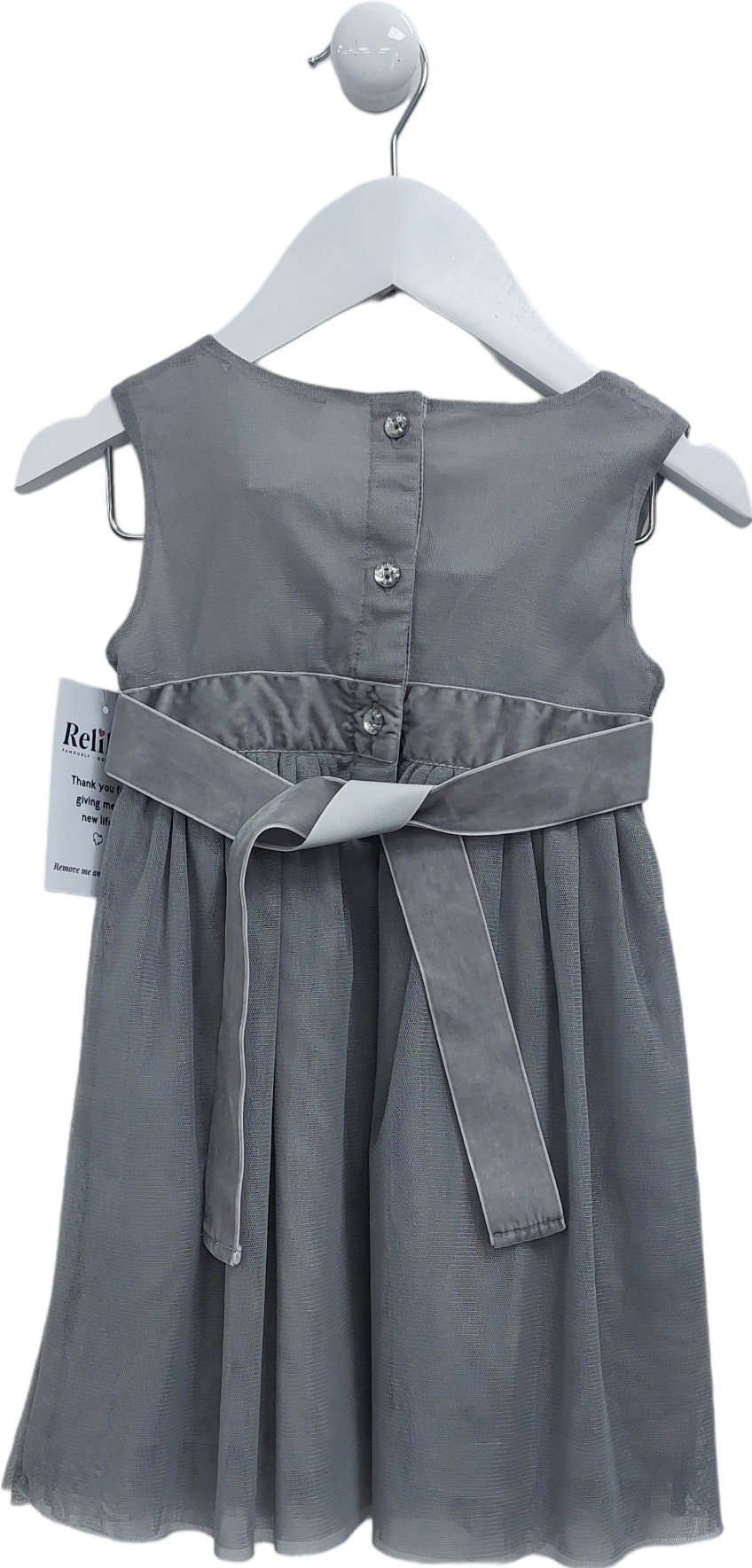 The Little White Company Grey Sequin Embellished Party Dress 12-18 Months