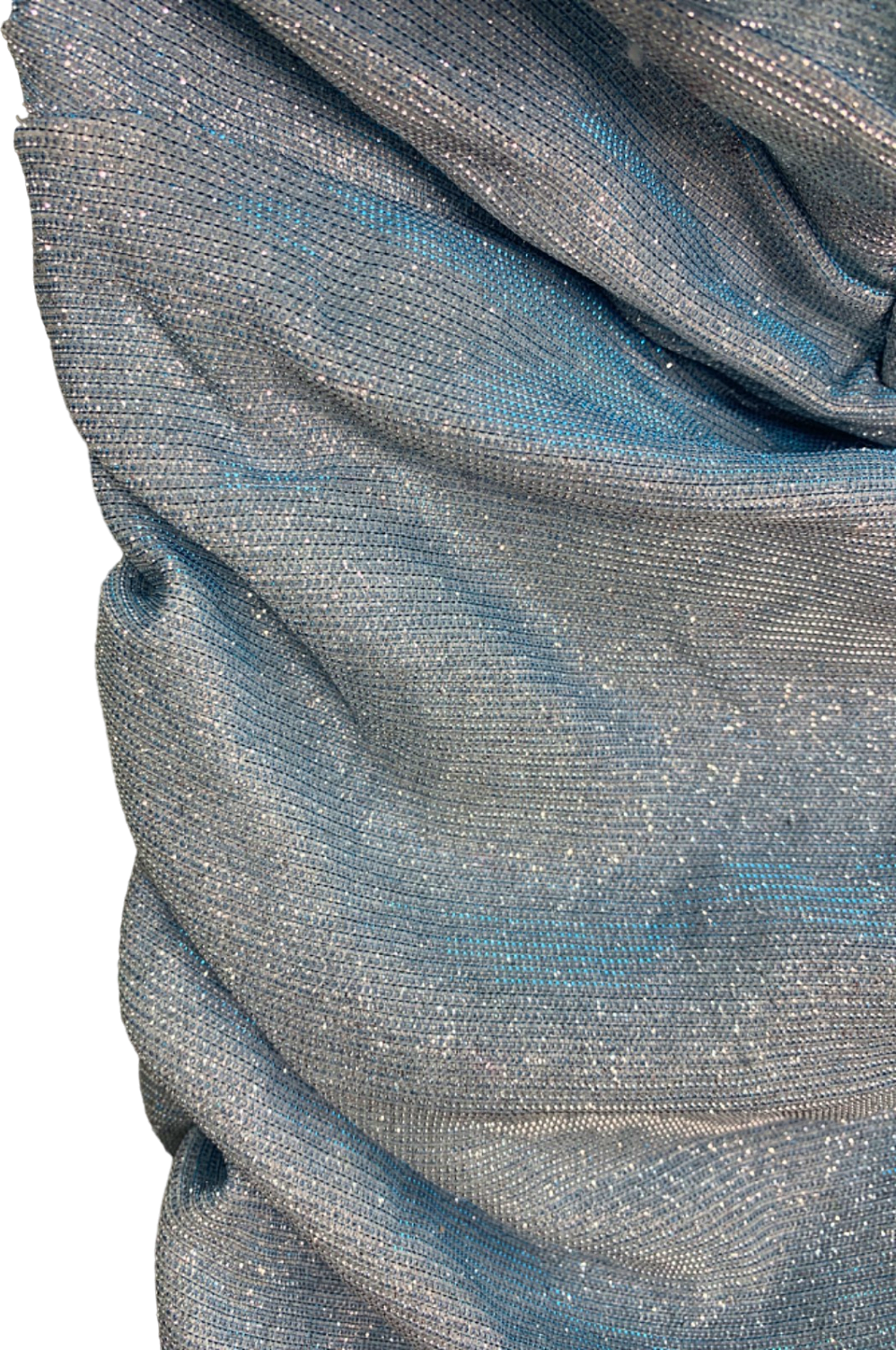 Fashion Nova Blue Glitter Ruched Bodycon Dress XS