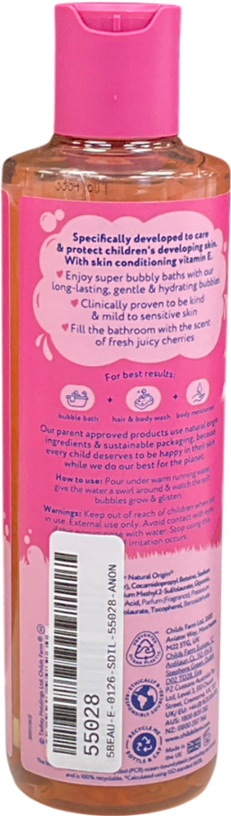 CHILDS FARM Cherry Bubble Bath 250ml Gentle Formula For Kids, Babies & Sensitive Skin 250ml