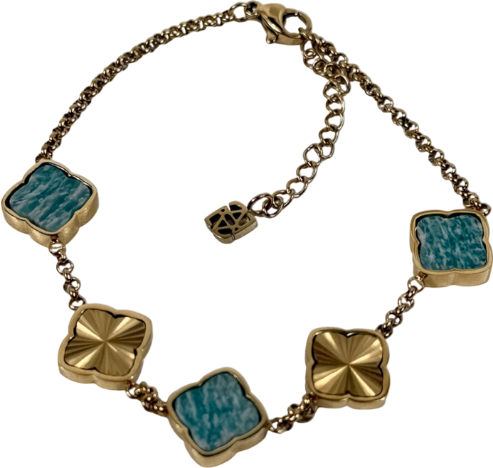 Abbott Lyon Amazonite Multi Clover Bracelet (gold)