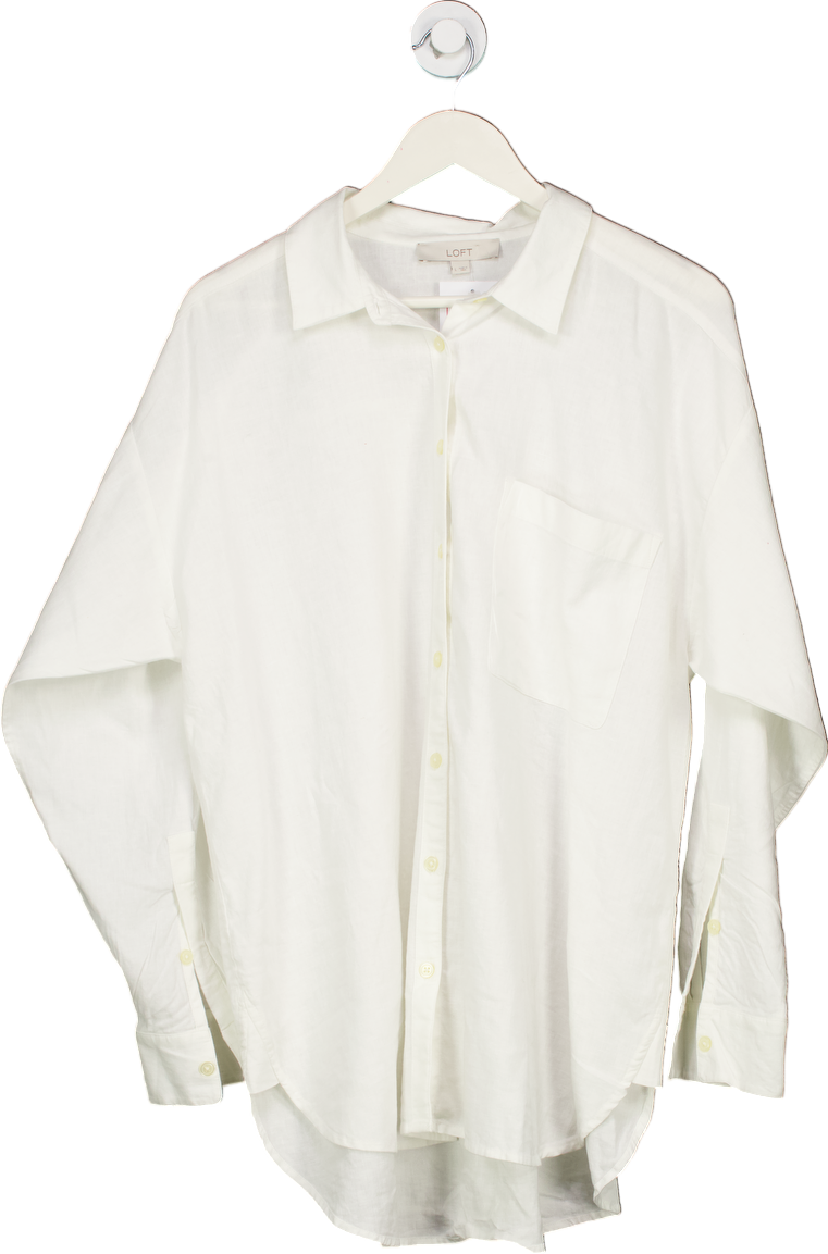 Loft White Button-Up Shirt UK L