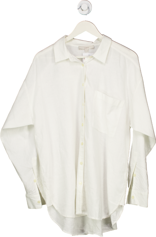 Loft White Button-Up Shirt UK L