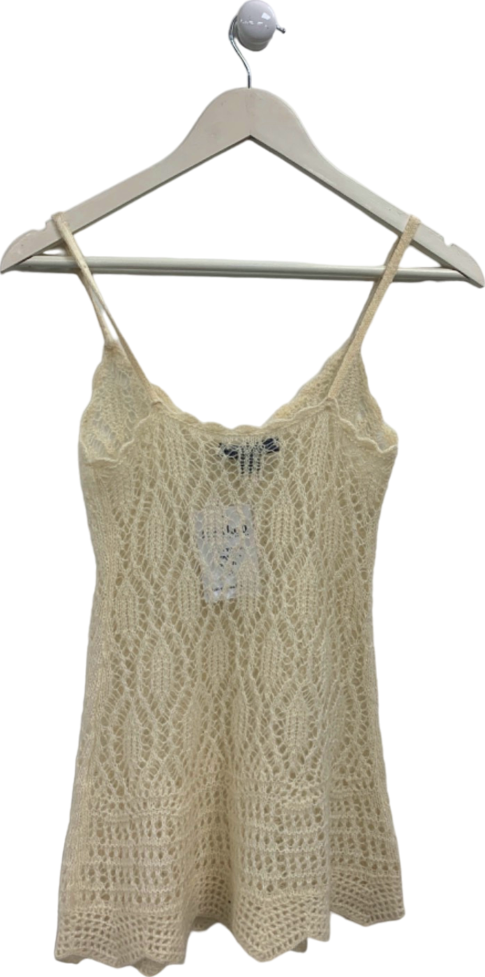 Express Cream Lace Knit Cami Top UK XS