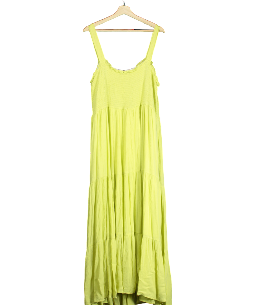 Yours Green Frill Detail Sleeveless Maxi Dress UK 24