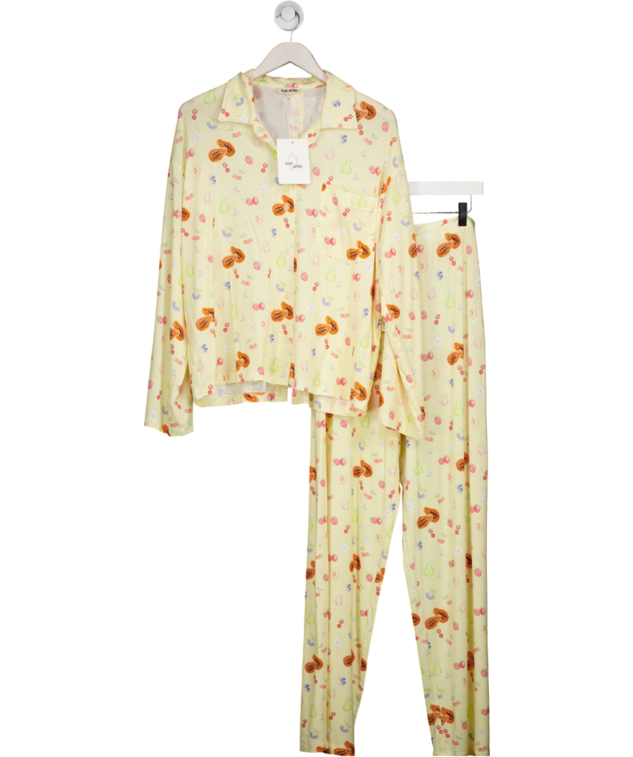 DJERF AVENUE 2-piece Lemon Yellow Go Slow Fruits Pyjama Set UK S