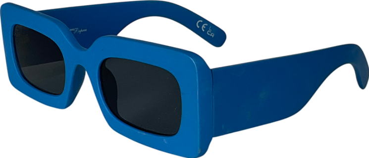 Jeepers peepers Blue Rectangle Frames With Smoke Lens One Size