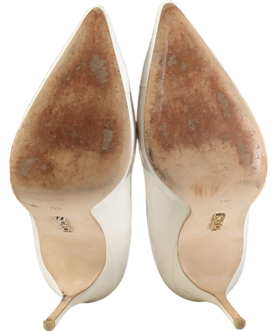 House of CB White Patent Leather Pointy Toe Heels UK 7 EU 40 👠