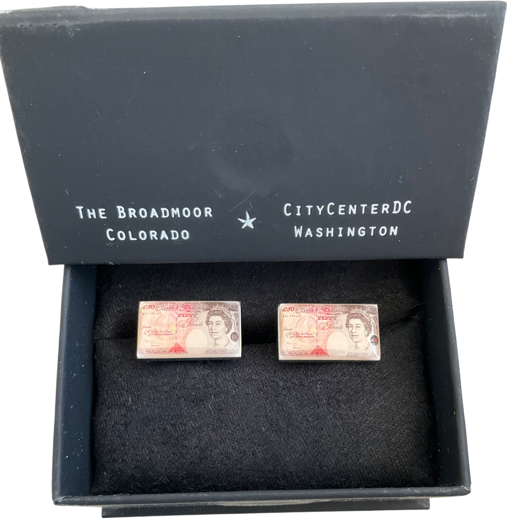 The Broadmoor Metallic Banknote Cufflinks One Size
