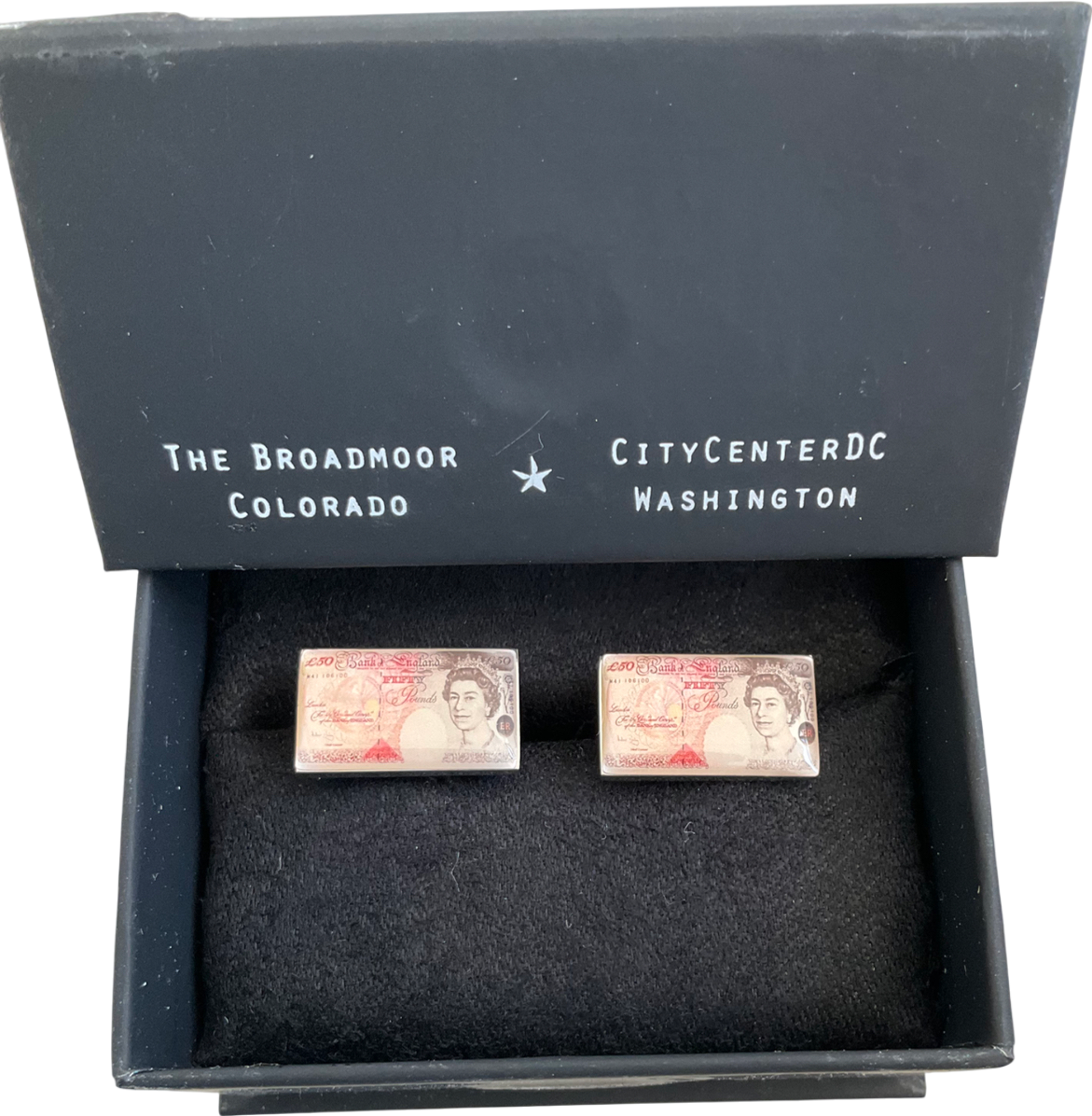 The Broadmoor Metallic Banknote Cufflinks One Size