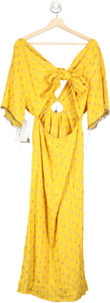 Sundress Yellow Midi Dress UK M