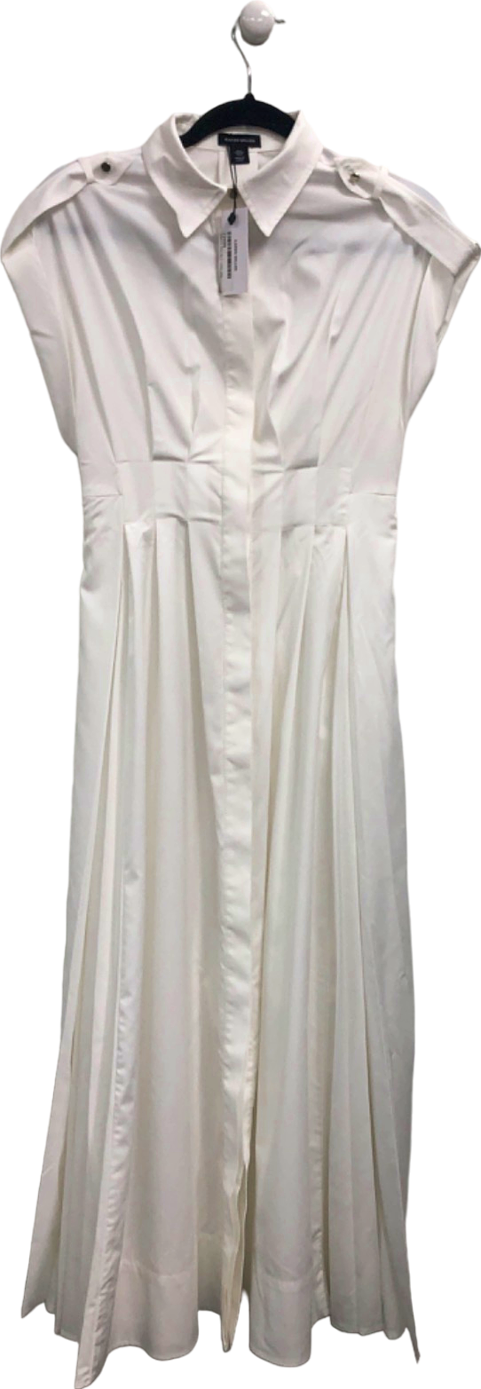 Karen Millen White Pleated Shirt Dress UK 6