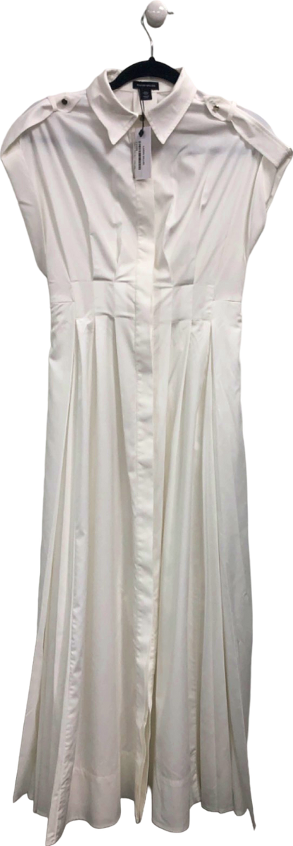 Karen Millen White Pleated Shirt Dress UK 6