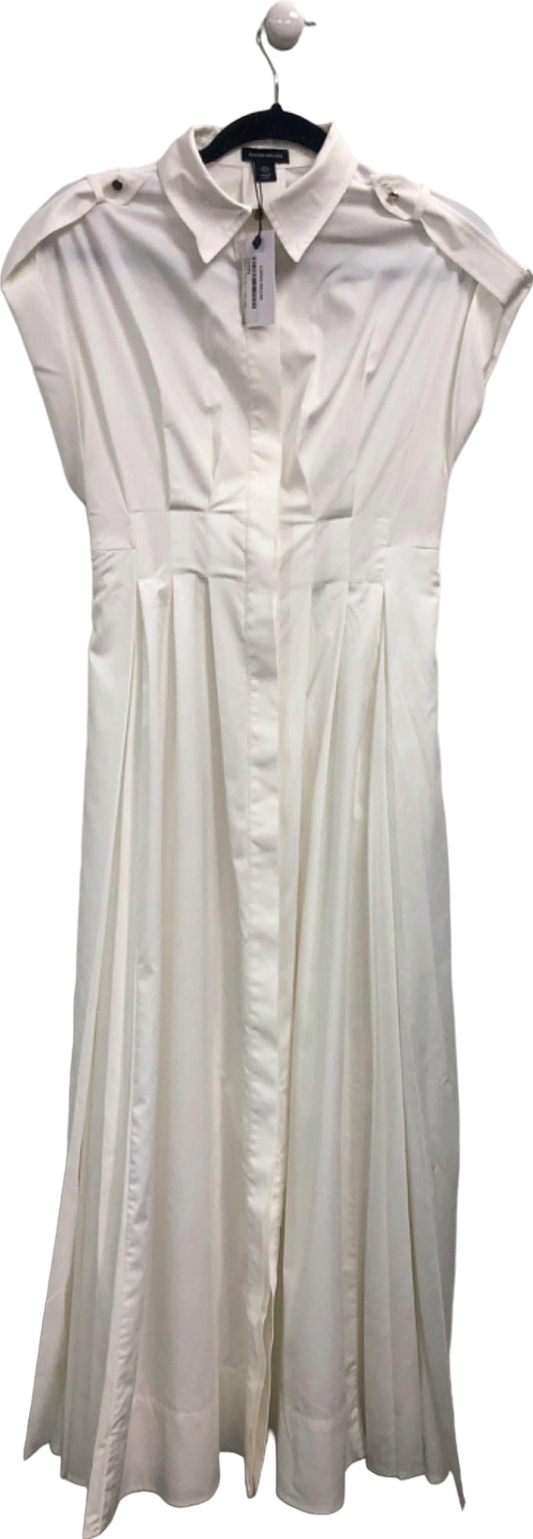 Karen Millen White Pleated Shirt Dress UK 6