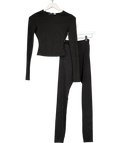 SLA the label 2-piece Black Nola Diamante Embellished Co-ord Set UK XXS-XS