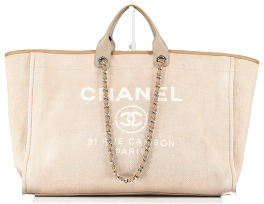 Chanel Beige Deauville Extra Large Tote Bag - Rare