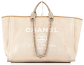 Chanel Beige Deauville Extra Large Tote Bag - Rare