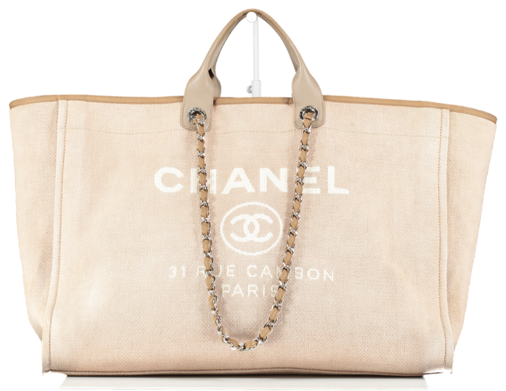 Chanel Beige Deauville Extra Large Tote Bag - Rare