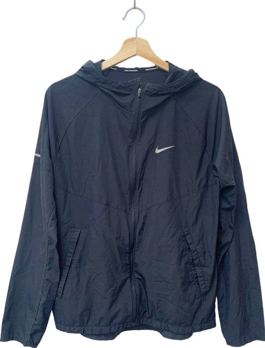 Nike Black Hooded Running Jacket Size S