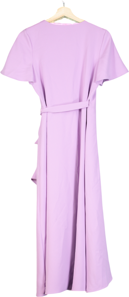 Phase Eight Purple Lilac Julissa Ruffle Wrap Midi Dress UK 12