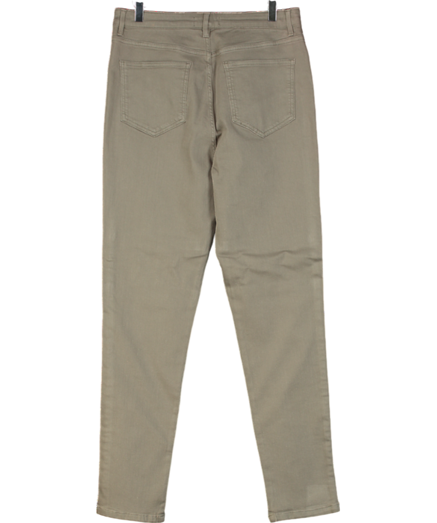 Mint Velvet Green Khaki Glitter Stripe Jeans - Long Length UK 14