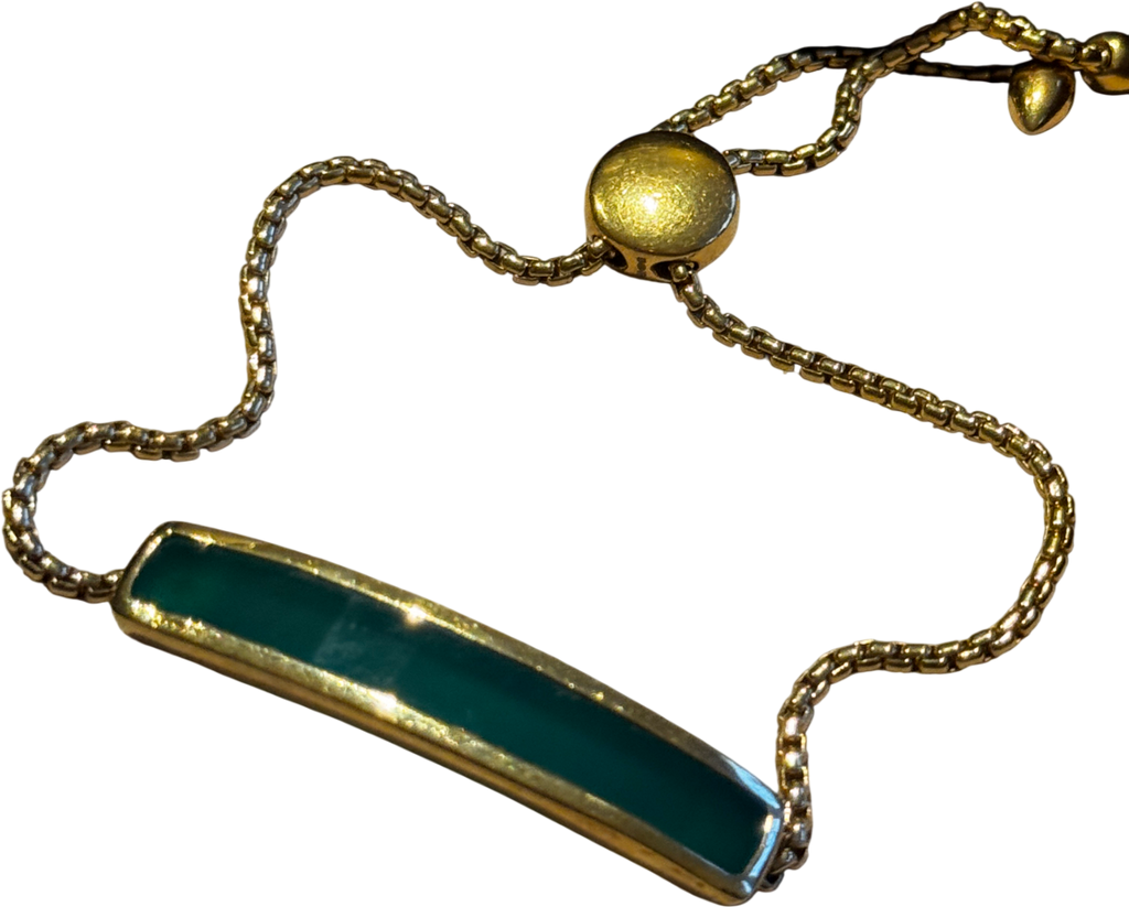 Monica Vinader Baja Bracelet 18k Gold Vermeil & Green Onyx