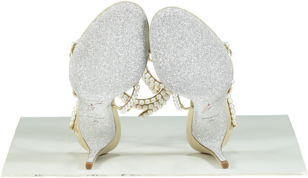 René Caovilla Cleo Pearl-Embellished Sandals UK 6 EU 39 👠