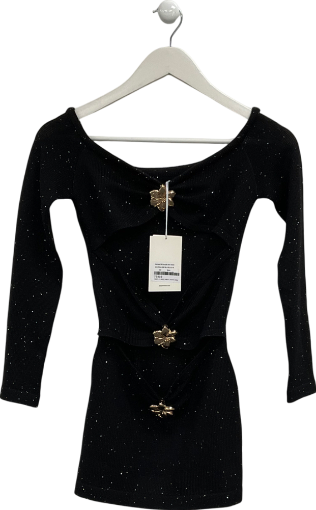 peppermayo Black Gabriela Off Shoulder Mini Dress UK S/M