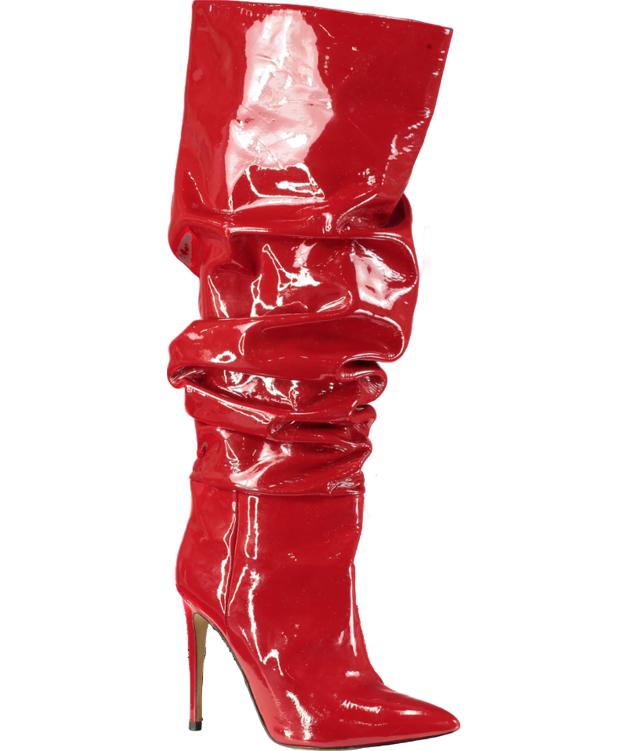 Paris Texas Red 110mm Patent-leather Slouchy Boots UK 7 EU 40 👠