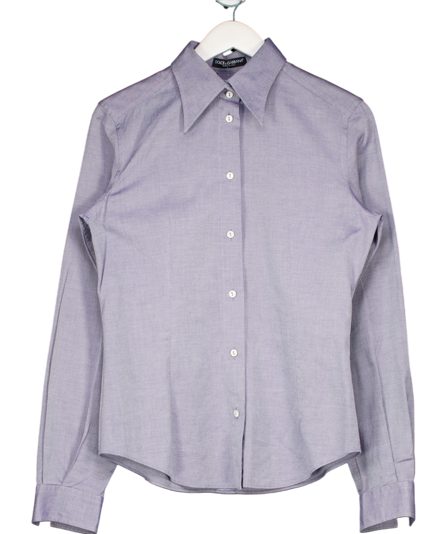Dolce & Gabbana Blue Long Sleeve Shirt UK S
