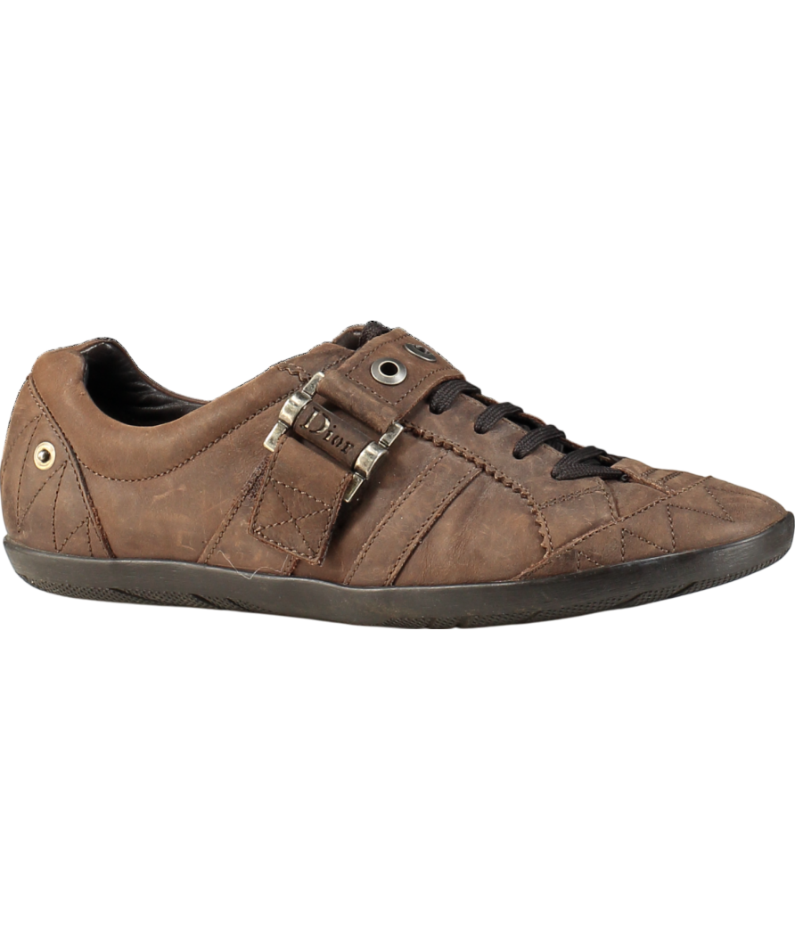 Dior Brown Nubuck 2000s Buckle Trainers UK 7.5 EU 40.5 👠