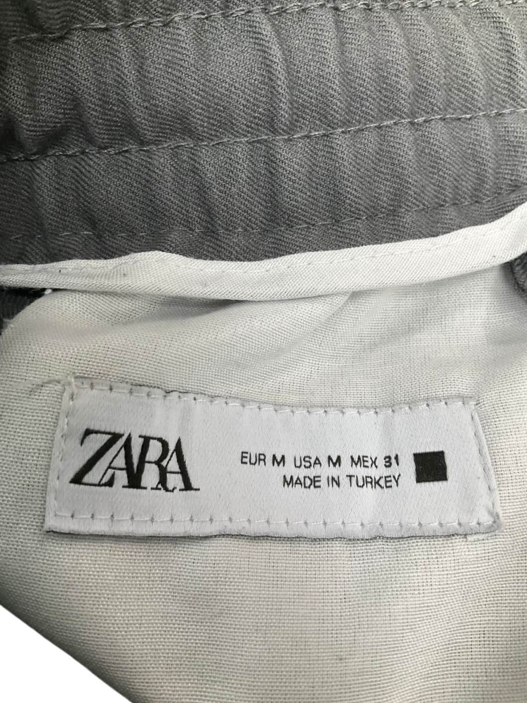 ZARA Grey Pull On Tapered Trousers UK M