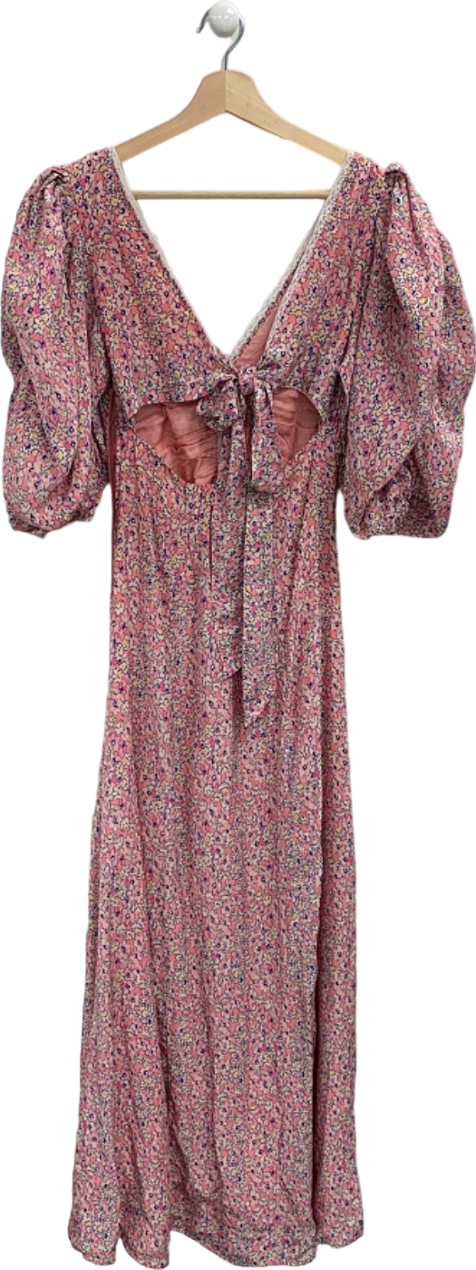 by TiMo Pink Floral Print Midi Dress UK S