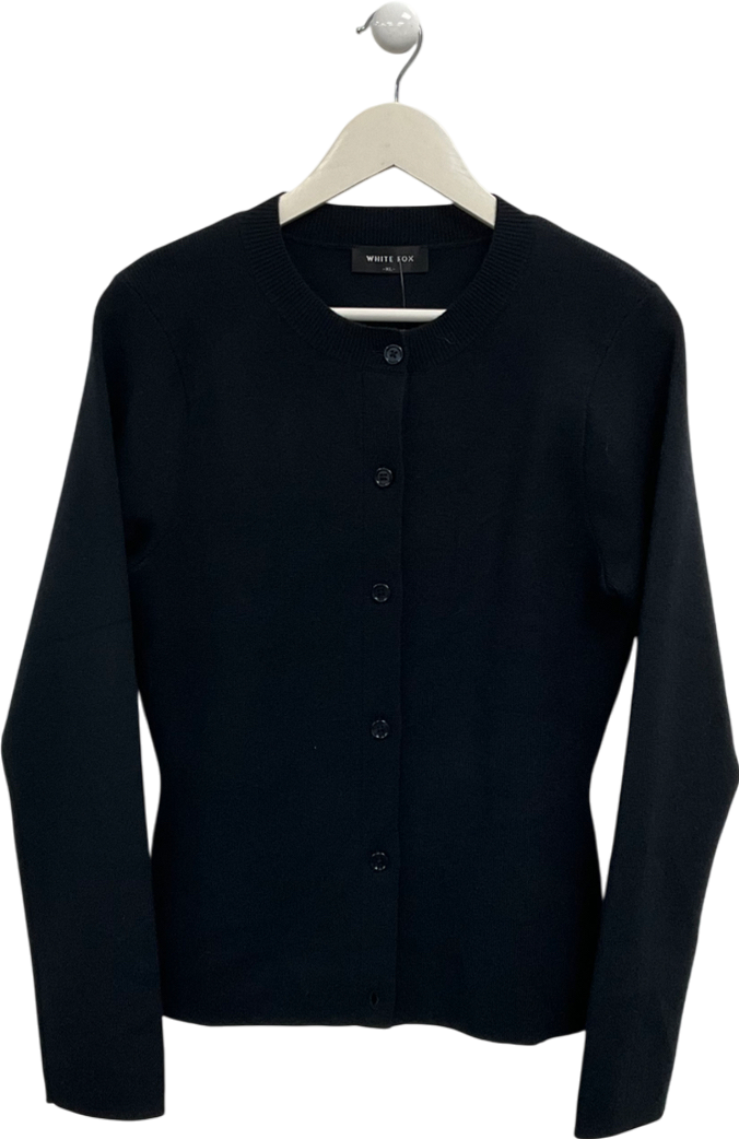 White Fox Can't Justify It Long Sleeve Knit Top Black UK XL