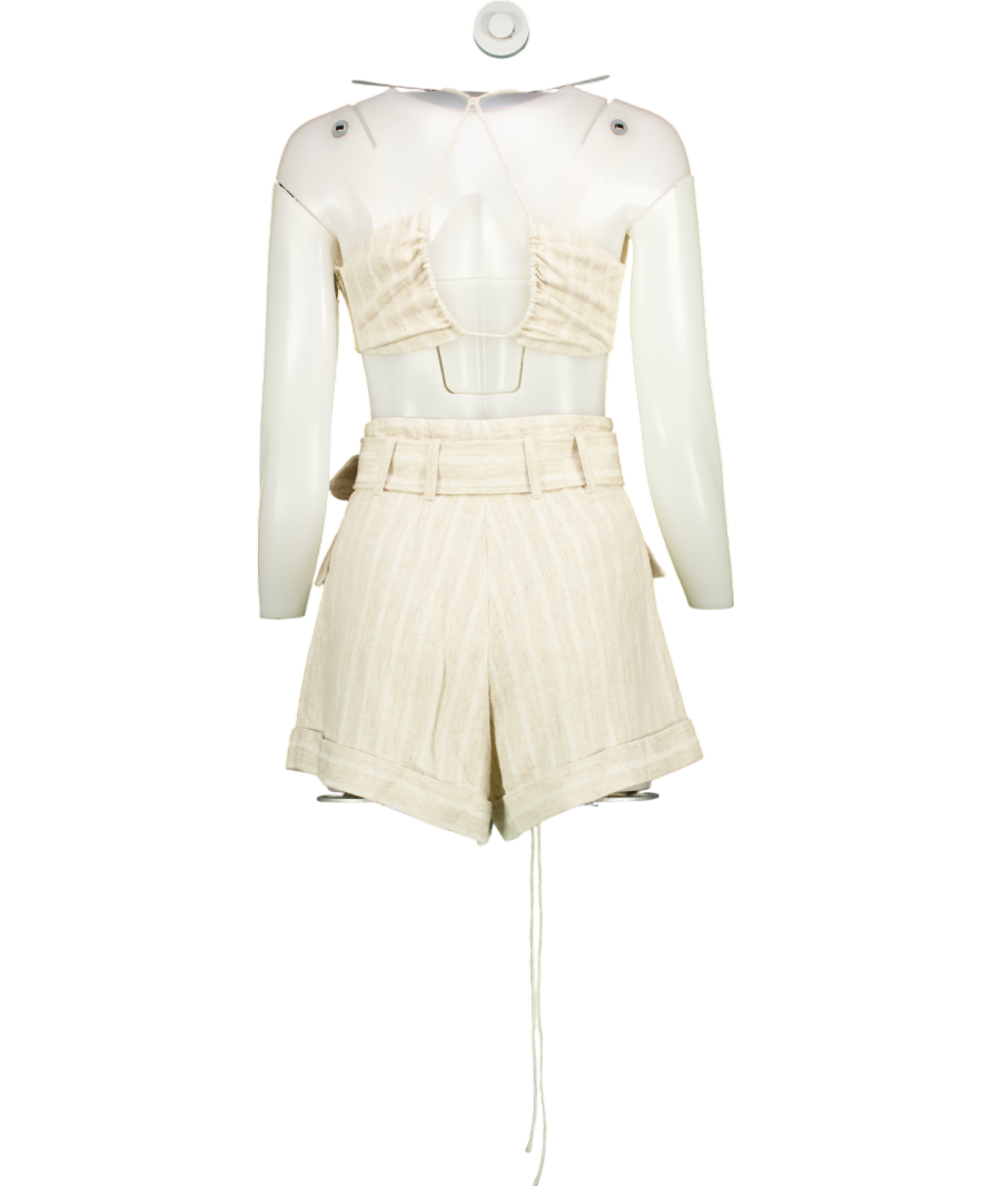 Significant Other Beige Linen Top And Shorts Co-ord UK 4