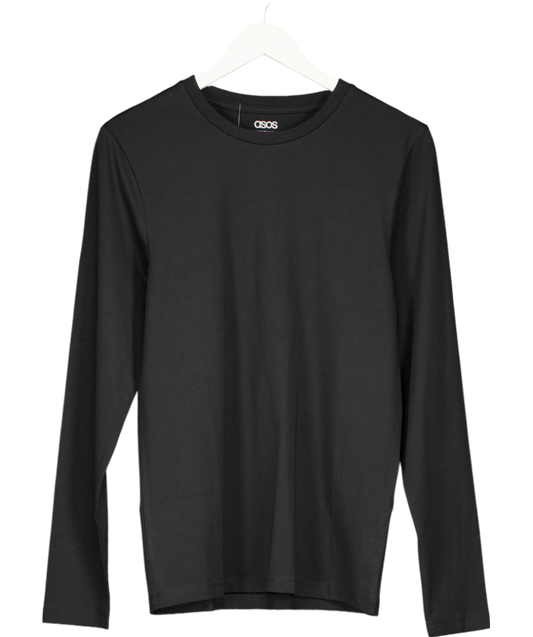 ASOS Black Crew Neck Long Sleeve Top UK L