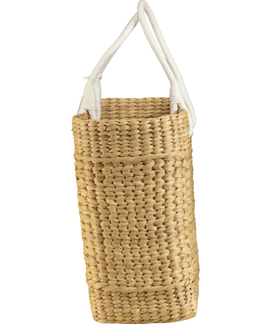 The White Company Beige Large Straw Basket Bag