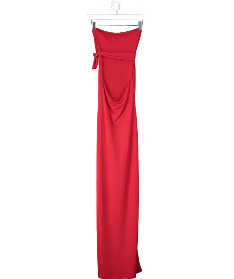 White Fox Red Halter Maxi Dress UK S