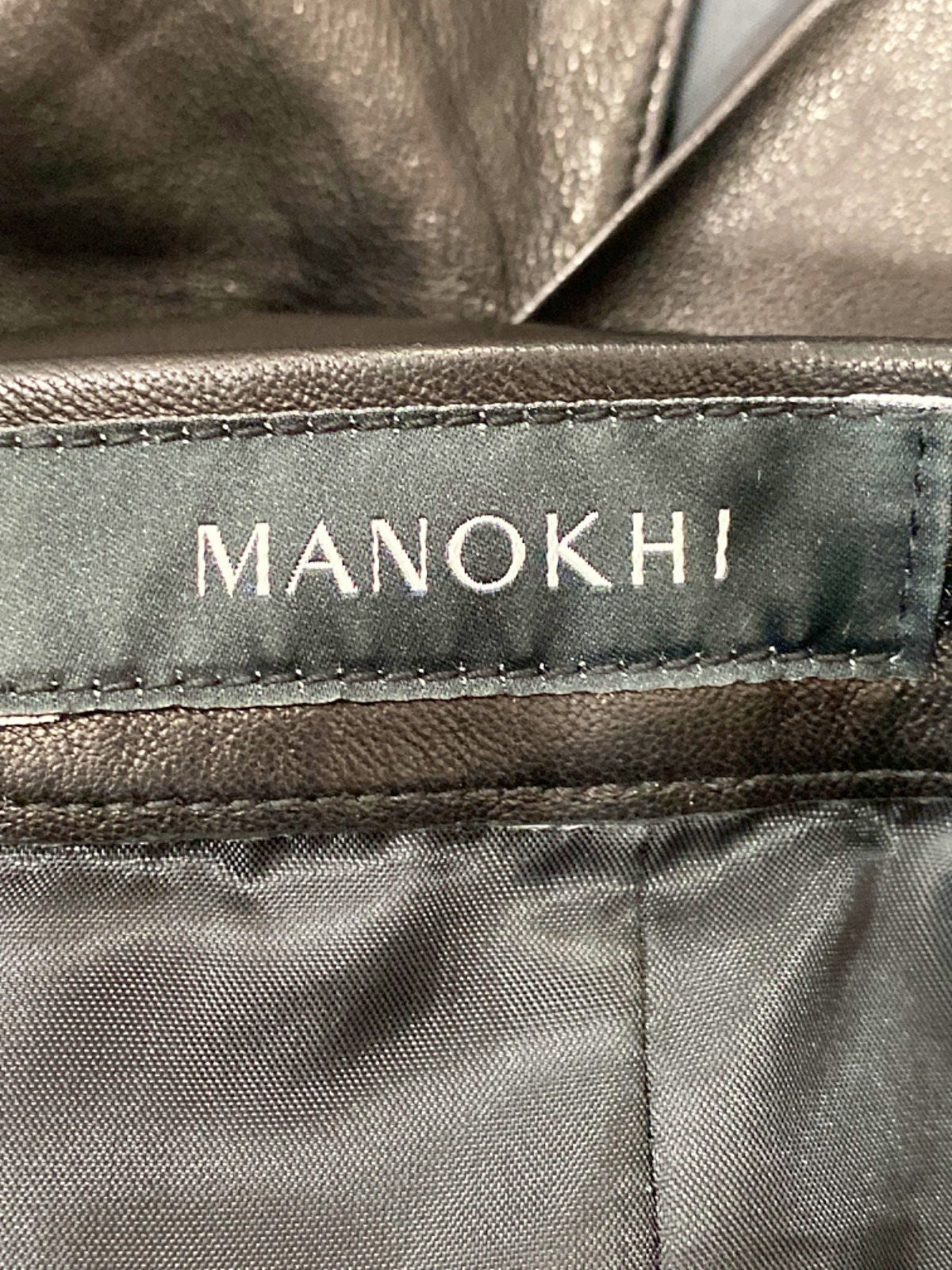 Manokhi Black Leather Skirt Size EU40 UK 12