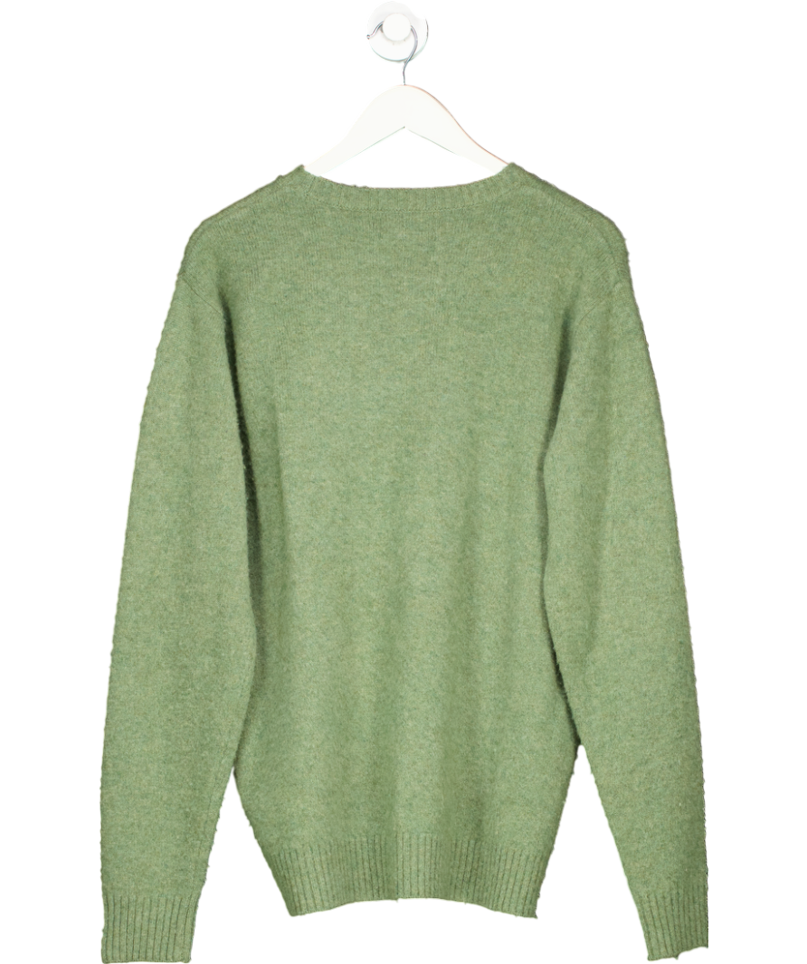 - Beaufort & Blake Green Lambswool Crew Neck Sweater UK M