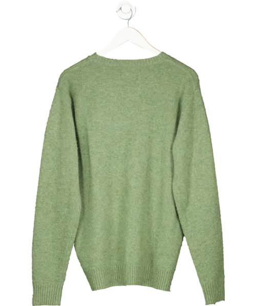 - Beaufort & Blake Green Lambswool Crew Neck Sweater UK M