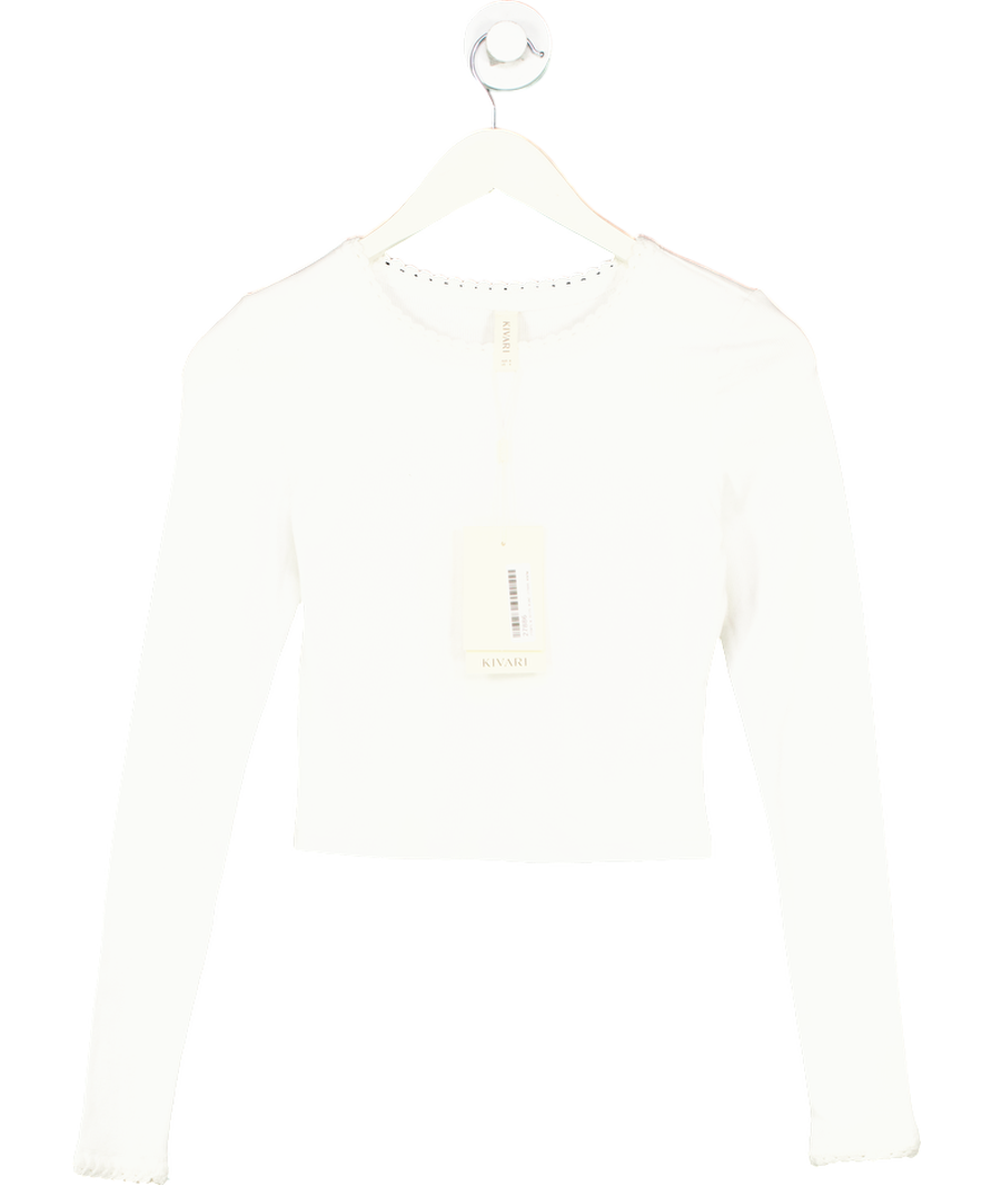 Kivari White Tallulah Crop Top UK 8