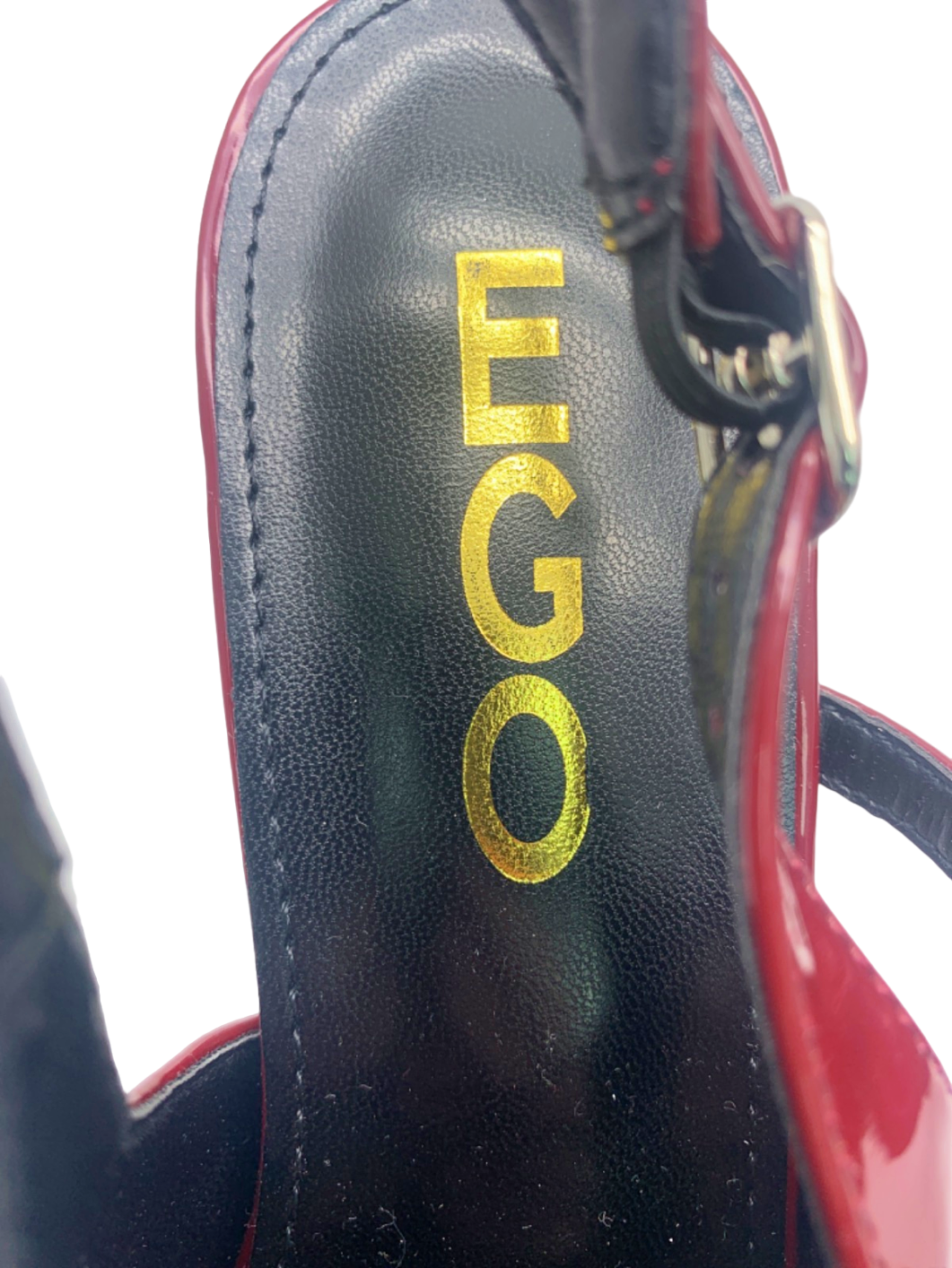 EGO Red Strappy Patent Heels UK Size 5