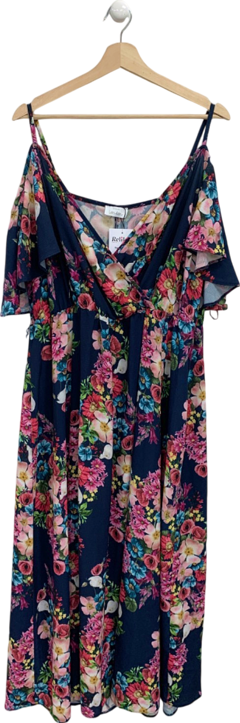 Yours Floral Cold Shoulder Midi Dress UK 24