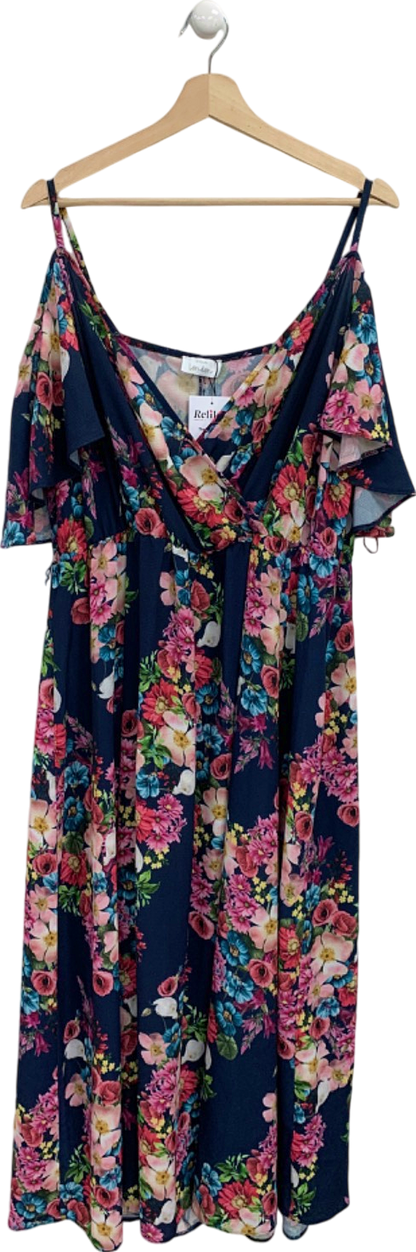 Yours Floral Cold Shoulder Midi Dress UK 24